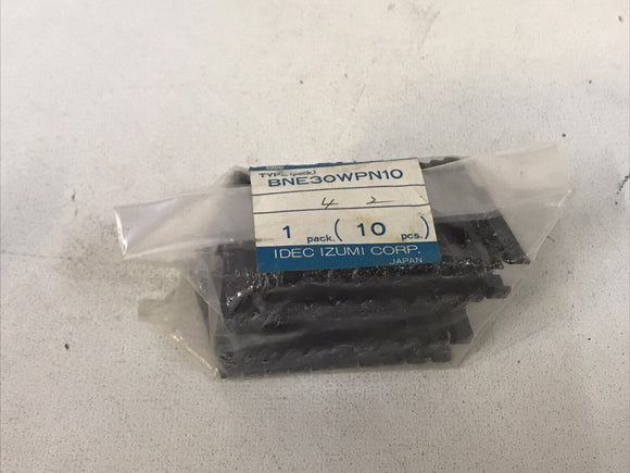 *Pack Of 10* IDEC Terminals BNE30W / BNE30WPN10 End Plate 600V Max