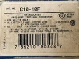 *BOX OF 50* Thomas & Betts C10-10F Non-Insulated, #10 Stud, Crimp Fork Terminal