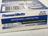 *SEALED* Thomas & Betts EZ-WP34 3/4” / 19mm White Polyester Labeling Tape