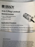 Brady PLO23 Plug Lockout Assy, 1 1/4” Max Cord Diameter 3-in-1 Plug LO