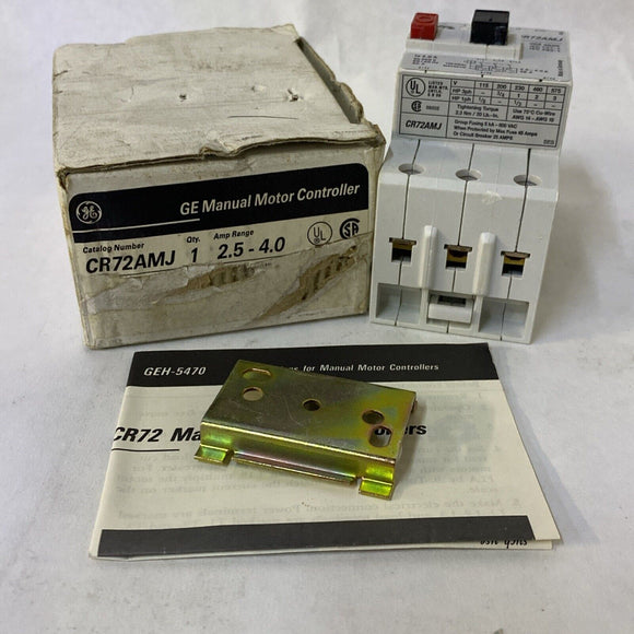 GE CR72AMJ MANUAL MOTOR CONTROLLER 2.5 - 4AMP