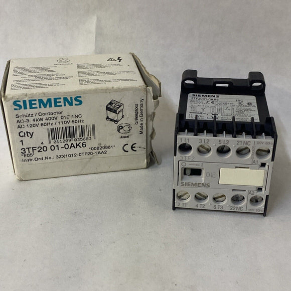 Siemens 3TF2001-0AK6 Contactor