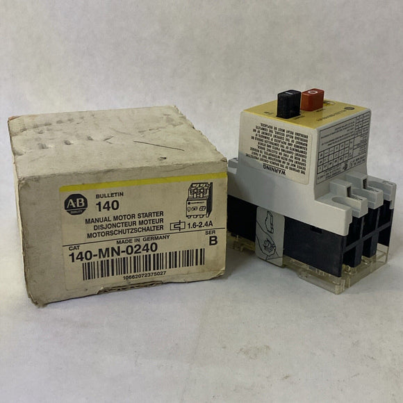 ALLEN BRADLEY 140-MN-0240 SER. B MANUAL MOTOR STARTER NIB