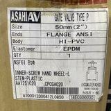 ASAHI 2” Gate Valve Type P 50mm Flange ANSI Hi PVC EPDM Inner Screw Hand Wheel L
