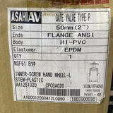 ASAHI 2” Gate Valve Type P 50mm Flange ANSI Hi PVC EPDM Inner Screw Hand Wheel L