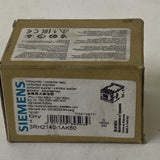 SIEMENS 3RH2140-1AK60 CONTACTOR RELAY 4NO 110VAC 50 HZ 120V 60HZ NNB