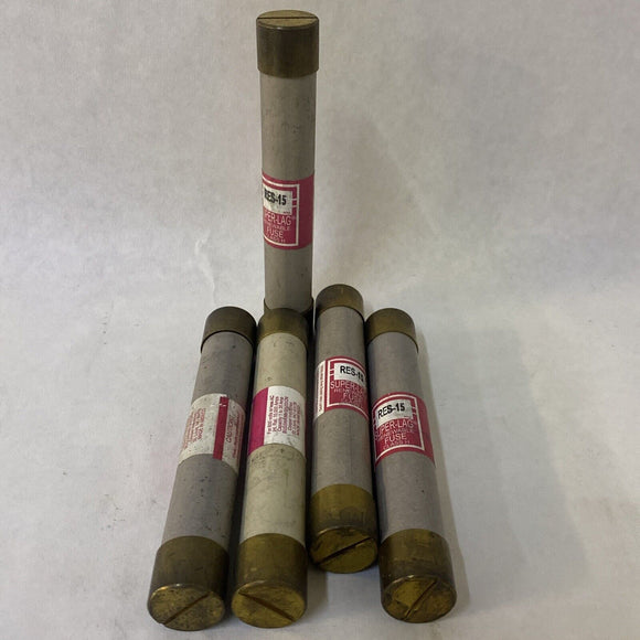 Bussmann RES-15 RES15 Fuse 15A 600V Renewable Fuse Super Lag A-Buss Lot Of 5