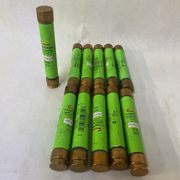 Bussmann FRSR2 Fuse 2A 600V Dual Element Time Delay Energy Efficient Lot Of 11