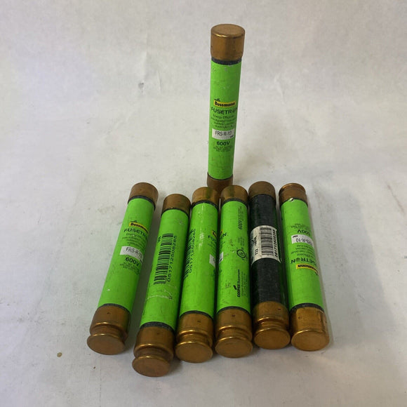 Bussmann FRSR10 Fuse 10A 600V Dual Element Time Delay Energy Efficient Lot Of 7