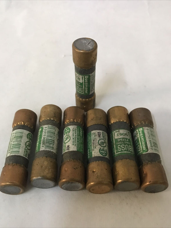 Buss Fuse NON3 3 Amp Fuse ONE TIME  250VAC Lot Of 7
