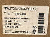 Automation Direct F3P-200-UVAC 200A 3P 600VAC/250VDC 35kA@480AC UVH1LA08 Breaker