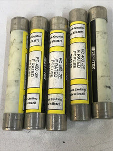 *LOT OF 5* Fusetek FC460-2E PT Fuse E Rated 2 Amp FC 460-2E 625VAC 37.5 kAIR