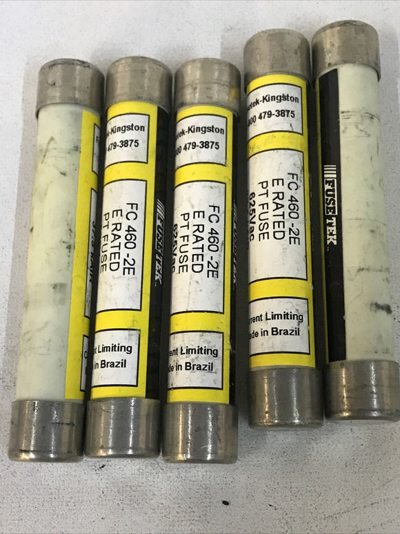*LOT OF 5* Fusetek FC460-2E PT Fuse E Rated 2 Amp FC 460-2E 625VAC 37.5 kAIR