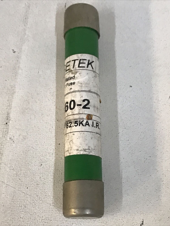 Fusetek FC460-2 PT Fuse E Rated 2 Amp FC 460-2 600VAC 62.5 kAIR