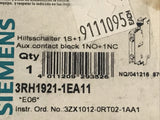 Siemens 3RH1921-1EA11 Auxiliary Switch Block 1 N.O. + 1 N.C. 10A 240V