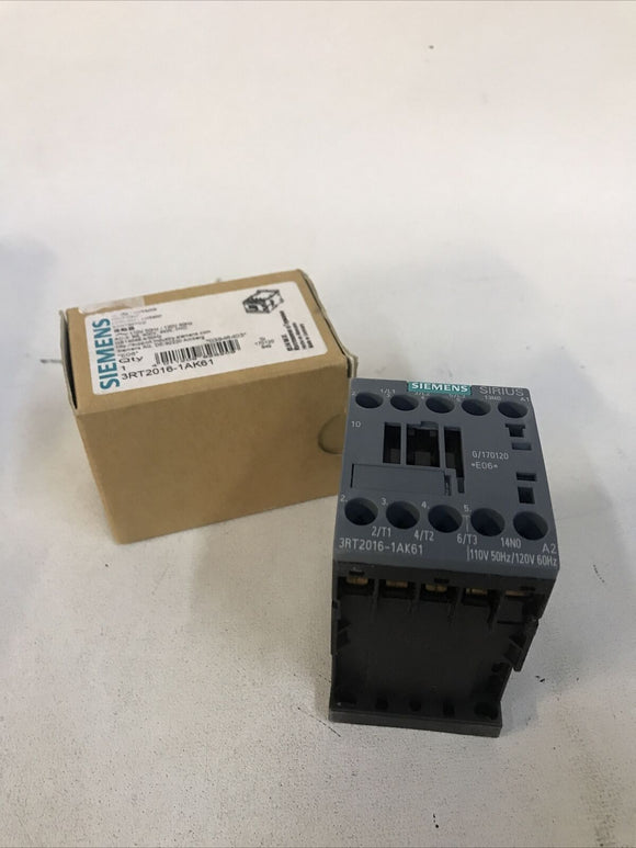 Siemens 3RT2016-1AK61 Contactor AC-3 9A 110V 50HZ 120V 60HZ  1 N.O.