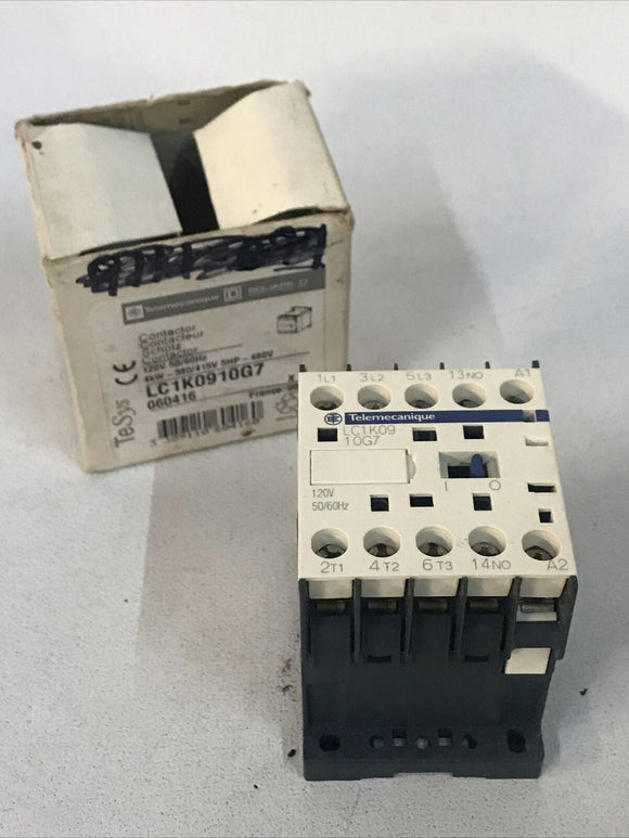 Schneider LC1K0910G7 Electric Miniature Contactor 120V 20A/4kW 380/415V 5HP-480V