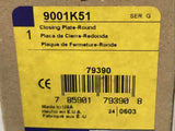 Square D 9001K51 CLASS 9001 TYPE K-51 Ser. G Round Gray Closing Plate