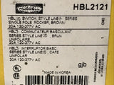 *Lot of 2* Hubbell HBL2121 Brown Rocker Switch 1 Pole 20A 120-277V